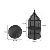 HULIANFU Portable Drying Dryer Rack Net Folding 3 Layer Clothes Hanging Mesh Bag Dish Shelf for Outdoor Camping Herbs Flowers Buds