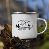 HULIANFU Night Forest Mountain Print Enamel Creative Coffee Tea Water  Milk Cups Camping Mugs Handle Drinkware Vacation Hiking Mug Gifts