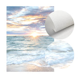 HULIANFU Sunrise Coastal Decorative Canvas Poster Blue Sea Landscape Picture Waves Canvas Painting Print Beach Wall Art Picture Home Deco