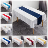 HULIANFU Table Runner Satin Shiny Colour Wedding Decoration Hotel Birthday Party Show Banquet Table Runner