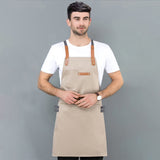 HULIANFU Long Apron Denim Restaurant Hotel Waist Chef Apron Bar Pub Kitchen Waiter Waitress Cook Apron Universal Cooking Hat Caps 56-58cm
