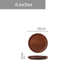 HULIANFU Japanese-style household acacia wood, rectangular and round trays, cup holders, cups, tea cups, snack trays, pizza trays