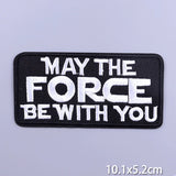 HULIANFU Patches On Clothes Stickers Hippie Rock Stripes Embroidered Patches For Clothing Iron On Patch Skull Biker Stripes for Jackets