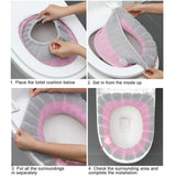 HULIANFU NEW Toilet Seat Mat Set Bathroom Universal Warm Soft Washable Closestool Mat Seat Case Winter Warmer Mat Pad Bidet Covers