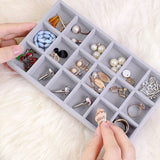 HULIANFU Velvet Jewelry Display Tray Case Hot Sales Stackable Exquisite Jewellery Holder Portable Ring Earrings Necklace Organizer Box