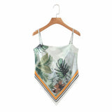 New Women vintage paisley print spaghetti strap sexy chic camis tank ladies summer backless bowknot sling tops LS3866