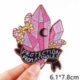 HULIANFU Van Gogh Embroidered Patches on Clothes DIY Cartoon Wave Applique Clothing Thermoadhesive Patches for Clothing DIY