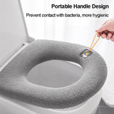 HULIANFU Winter Warm Toilet Seat Cover Closestool Mat 1Pcs Washable Bathroom Accessories Knitting Pure Color Soft O-shape Pad Bidet Cover