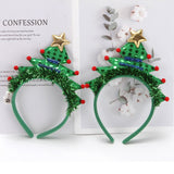 HULIANFU 2023 Cute Green Christmas Tree Headband Headwear Christmas Gifts For Children 2023 Merry Christmas Decor For Home Navidad Ornaments