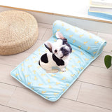 HULIANFU Pet  Mat Dog Cooling Mat Summer Dog Bed Pad  Blanket Breathable Ice Pad Sofa For Small Medium Dogs Pet Cooling Mats With Pillow