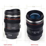 HULIANFU Stainless Steel Camera EF24-105mm Coffee Lens Mug White Black Coffee Mugs Creative Gift Coffee Cups canecas tazas vaso café