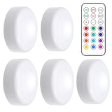 HULIANFU LED Puck Light Remote Control Dimmable Wireless Touch Sensor Battery Operated Portable Kitchen Hallway Closet Cabinet Night Lamp