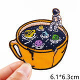 HULIANFU Van Gogh Embroidered Patches on Clothes DIY Cartoon Wave Applique Clothing Thermoadhesive Patches for Clothing DIY