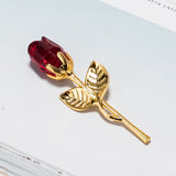 HULIANFU Valentines Day Gift Crystal Glass Rose Artificial Flower Silver Gold Rod Rose Flower for Girlfriend Wedding Gifts for Guest