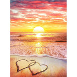 HULIANFU Sunset Scenery DIY 5D Diamond Painting Full Round Drill Mosaic Landscape Diamond Embroidery Picture Rhinestone Home Decor Gift