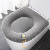 HULIANFU Winter Warm Toilet Seat Cover Closestool Mat 1Pcs Washable Bathroom Accessories Knitting Pure Color Soft O-shape Pad Bidet Cover