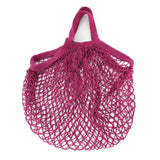 HULIANFU Portable Reusable Grocery Bags Fruit Vegetable Bag Washable Cotton Mesh String Organic Organizer Handbag Short Handle Net Tote