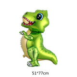HULIANFU Large 4D Walking Dinosaur Foil Balloons Jungle Animal Boys Birthday Party Decors Jurassic  Standind Dragon Kids Toys Air Globos