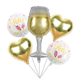 HULIANFU Large Wine Glass Wine Bottle Foil Balloon Party Supplies Round Beer shape ballon Celebrate victory birthday wedding party