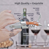 HULIANFU Wine Opener, Professional Waiters Corkscrew, PU Bag, Bottle Opener and Foil Cutter Gift for Wine Lovers