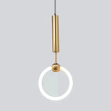 HULIANFU Nordic creative LED Pendant lamp 360 ° glow Bedroom Bedside Art Single Head lamp Postmodern Hanging light Luxury Circular lamp