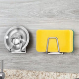 HULIANFU Kitchen Stainless Steel Sink Sponges Holder Self Adhesive Drain Drying Rack Kitchen Wall Hooks Accessories Storage Organizer