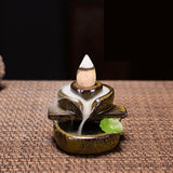 HULIANFU Waterfall Incense Burner Backflow Mini Buddha Censer Backflow Incense Holder Home Office Teahouse Decor