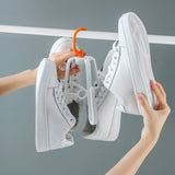 HULIANFU Multifunctional Shoe Rack Folding Hanging Double Hook Shoes Windproof Double Sun Rotating Foldable Drying Rack