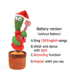 HULIANFU New Electronic Dancing Cactus Singing Dancing Decoration Gift for Kids Funny Early Education Toys Knitted Fabric Plush Toys