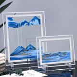 HULIANFU Moving Sand Art Picture Round Glass 3D Deep Sea Sandscape In Motion Display Flowing Sand Frame Sand Painting