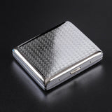 HULIANFU Silver Portable Metal Cigarette Case for Thick Cigarettes Flip Open Traveling Cigarette Container Box Holder Outdoor Smoking1PC