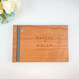 HULIANFU Personalized Guestbook Sign For Wedding Custom Rustic Memory Wooden Guest Signatures Book Album Baptism Mariage Decoration