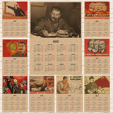 HULIANFU Russian Version Kraft Paper Posters of The Soviet Union CCCP USSR President Stalin Marx Lenin  Calendar Sticker Home Decor