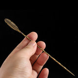 HULIANFU Retro Brass Cigar Pass Needle Cigar Smoker Portable Dredge Drilled Creative Carving Spiral Ventilation Needle Cigar Tool