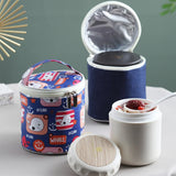 HULIANFU Onuobao Insulated Soup Cup Bag,WaterProof&amp;Cooler&amp;Thermal Round Breakfast Cup Tote for Men Women Work School Shopping Outdoor