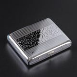 HULIANFU Silver Portable Metal Cigarette Case for Thick Cigarettes Flip Open Traveling Cigarette Container Box Holder Outdoor Smoking1PC