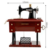 HULIANFU Mini Exquisite Sewing Machine Music Box Hand Crank Retro Music Boxes Jewelry Box Creative Birthday Gifts Home Decoration