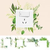 HULIANFU Leaf Green Plant Personality Wall Sticker Light Switch PVC Home Decoration Decal