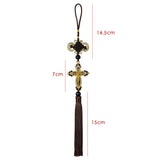 HULIANFU New Car Pendant Metal Diamond Cross Jesus Christian Religious Car Rearview Mirror Ornaments Hanging Auto Car Styling Accessories
