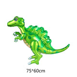 HULIANFU Large 4D Walking Dinosaur Foil Balloons Jungle Animal Boys Birthday Party Decors Jurassic  Standind Dragon Kids Toys Air Globos