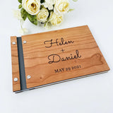 HULIANFU Personalized Guestbook Sign For Wedding Custom Rustic Memory Wooden Guest Signatures Book Album Baptism Mariage Decoration
