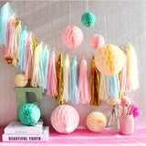 HULIANFU Tissue Paper Tassels Birthday Party Decoration Hanging Garland Ribbon Curtain Baby Shower Decor Parti  Celebration Supplies