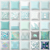 HULIANFU Super Hot Hipster Light Blue Green Mint Cushion Cases Modern Geometry Print Boho Decorative Pillowcase Sofa Couch Throw Pillows
