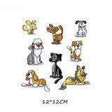 HULIANFU Iron on Cute Animal Patches Set for Clothing DIY T-shirt Applique Vinyl Unicorn Heat Transfer Clothes Stickers Thermal Press T