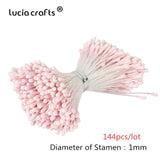 HULIANFU 2023 Lucia Crafts 144/420/600/1000pcs /Lot  Flowers Stamen 2mm  DIY Artificial Flowers  Wreath For Wedding Party Home Decor  D0401