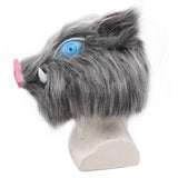 HULIANFU Inosuke Hashibira Mask Helmet Demon Slayer Kimetsu No Yaiba Cosplay Hood Hair Pig Mask Headwear Halloween Carnival Costume Prop