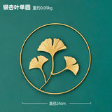 HULIANFU Nordic Metal Leaf Plant Wall Decor Wrought Iron Wall Hanging Non-perforated Wall Mural Living Room Bedroom Home Decoration Hot