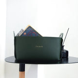 HULIANFU Nordic Ins Shoe Cabinet Porch Key Cosmetic Desktop Large Storage Box Basket PVC Leather Ornaments Snacks Home Creativity 2003