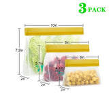 HULIANFU Reusable PEVA Food Bag Freezer Stand Up Food Storage Bag Silicone Bag Leakproof Top Kitchen Organizer Fresh Shut Bags BPA Free