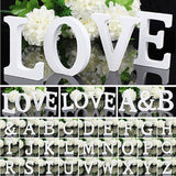 HULIANFU White Wood Letter Alphabet DIY Personalised Name Design Art Crafts Free Standing Xmas Birthday Wedding Party Home Decoration